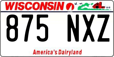 WI license plate 875NXZ