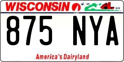 WI license plate 875NYA