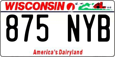 WI license plate 875NYB