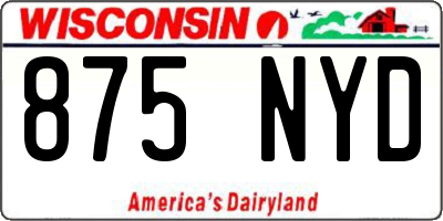 WI license plate 875NYD