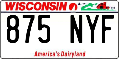 WI license plate 875NYF