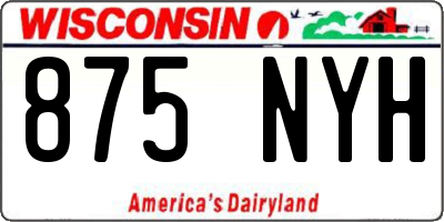 WI license plate 875NYH