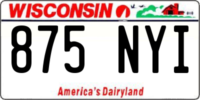WI license plate 875NYI