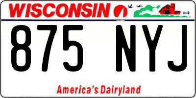 WI license plate 875NYJ