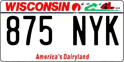 WI license plate 875NYK