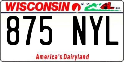 WI license plate 875NYL