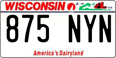 WI license plate 875NYN