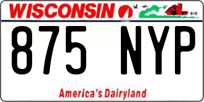 WI license plate 875NYP