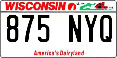 WI license plate 875NYQ