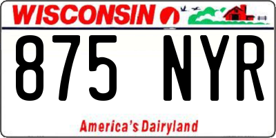 WI license plate 875NYR