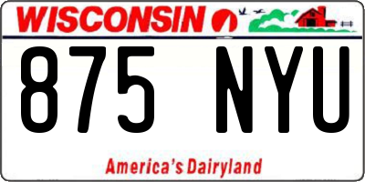 WI license plate 875NYU