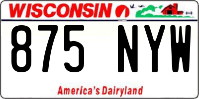 WI license plate 875NYW