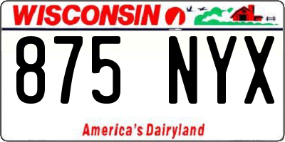 WI license plate 875NYX