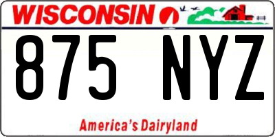 WI license plate 875NYZ