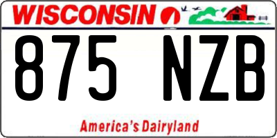 WI license plate 875NZB