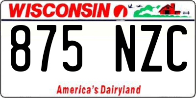 WI license plate 875NZC