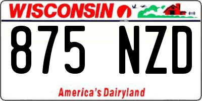 WI license plate 875NZD