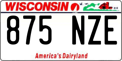 WI license plate 875NZE