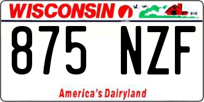 WI license plate 875NZF