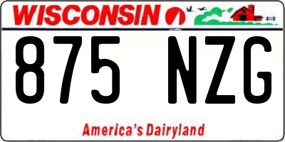 WI license plate 875NZG