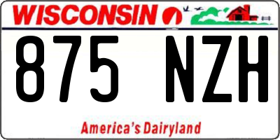 WI license plate 875NZH