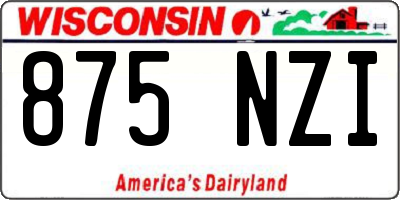 WI license plate 875NZI