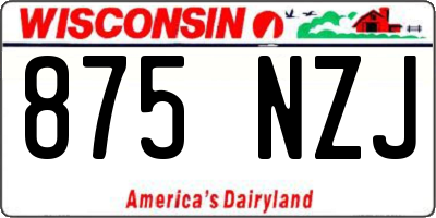 WI license plate 875NZJ