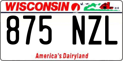 WI license plate 875NZL