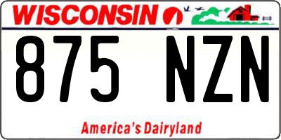 WI license plate 875NZN