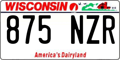 WI license plate 875NZR