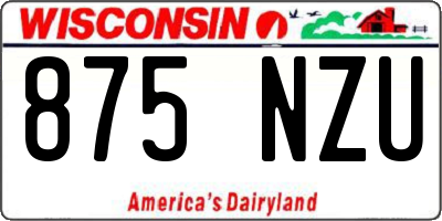 WI license plate 875NZU