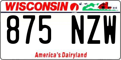 WI license plate 875NZW