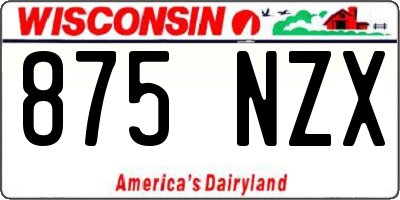WI license plate 875NZX