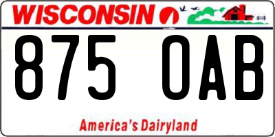 WI license plate 875OAB