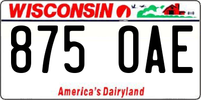 WI license plate 875OAE