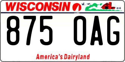 WI license plate 875OAG