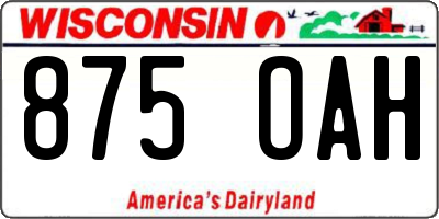 WI license plate 875OAH