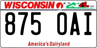 WI license plate 875OAI