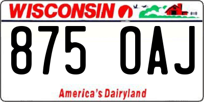 WI license plate 875OAJ