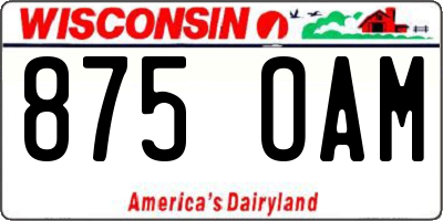 WI license plate 875OAM