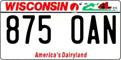 WI license plate 875OAN