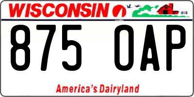 WI license plate 875OAP