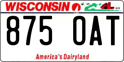 WI license plate 875OAT