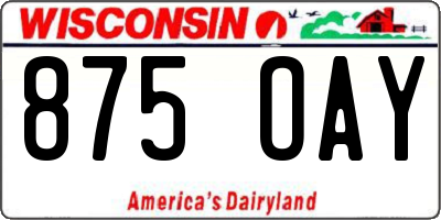 WI license plate 875OAY