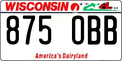WI license plate 875OBB