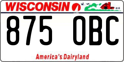 WI license plate 875OBC