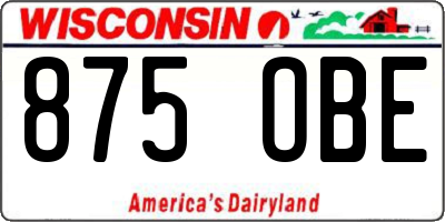 WI license plate 875OBE