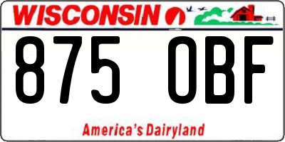 WI license plate 875OBF