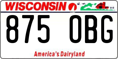 WI license plate 875OBG