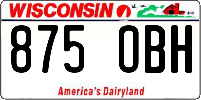 WI license plate 875OBH